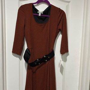 *BRAND NEW* Striped Dress with belt and scarf